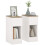 Set of Two Modern Storage Bedside Tables - Cream White 1