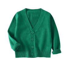 Knit Cardigan for Kids Green Long Sleeve Button-Up 3-4 Years