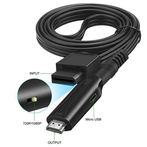 Adaptador de Conversor Compatible de  A  para Cable de Conversor Compatible de  A  HD 720P/1080P 2
