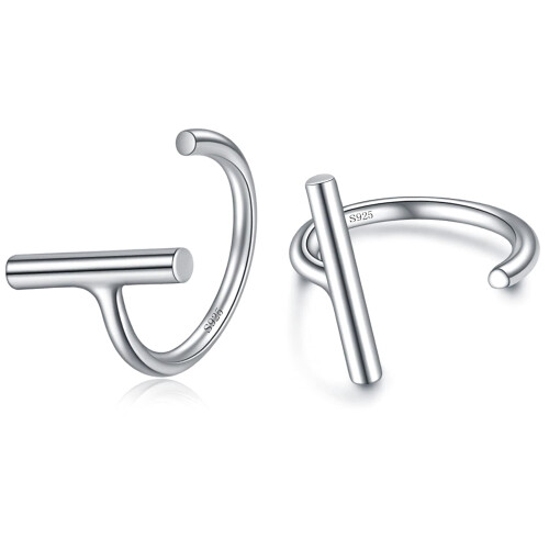 Half Hoop Earrings 925 Sterling Silver Small