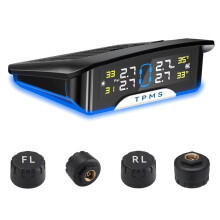 SUV Tire Gauge Wireless Tire Monitor Solar Charging IP67 Waterproof High Low Pressure Alarms for Long Distance Built in