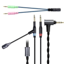 HFM04 Kopfhörerkabel mit HD Omnidirektionalem Metallmikrofon für für HE400SE Sundara Arya Ananda Deva Pro MEZE 2IN 1