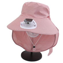 Outdoor Wide Brim Sun Hat with Fan Solar Power, Summer Bucket Hat for Fishing Camping Hiking Gardening