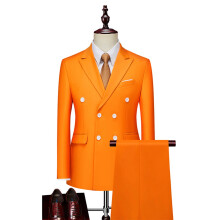 Men's Business Casual Suit Set Double-Breasted Notch Lapel
