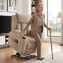 HOMCOM Power Recliner Chair w/ Massage and Heat, Electric Lift Chair, Brown