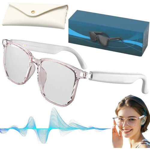 Lenskey AI Translation Glasses White 144 Languages