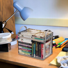 Book Storage Box Transparent Student Classroom Shelf