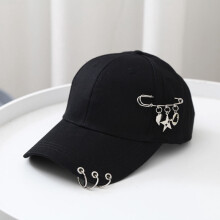 Unisex Baseball Cap Metallic Ring Chain Summer Trucker Hat