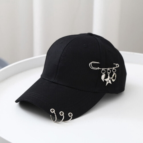 Unisex Baseball Cap Metallic Ring Chain Summer Trucker Hat