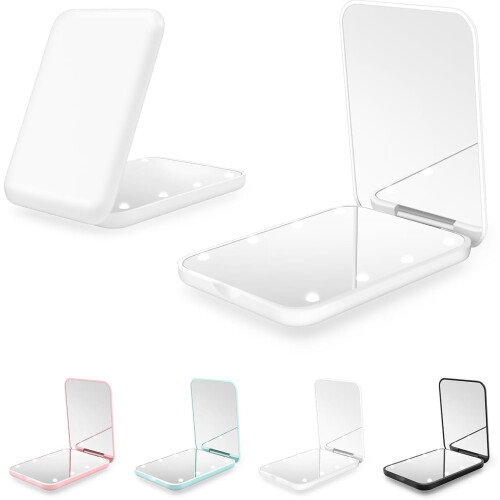 LED Lighted Makeup Mirror Battery Powered 1X/2X Portable