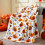 Halloween Throw Blanket Autumn Leaves Design One Size 1