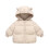 Kids Puffer Jacket Hooded Bear Ears Brown 110 3