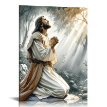Vintage Jesus Devotion Canvas Art Print 24x36 inch
