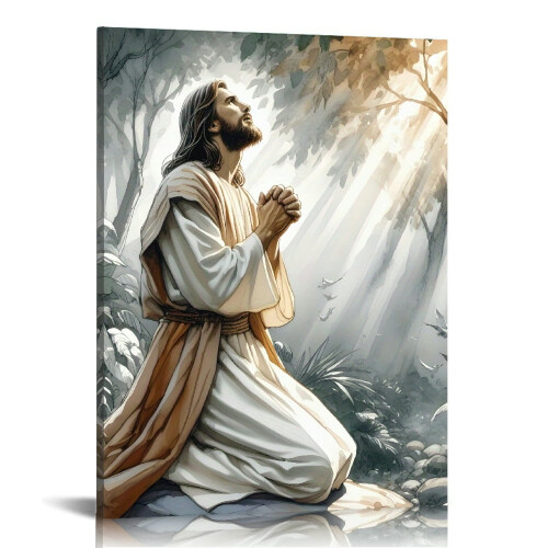 Vintage Jesus Devotion Canvas Art Print 24x36 inch