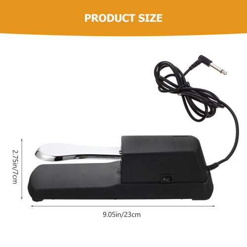 Pretyzoom Electronic Keyboard Sustain Pedal Silver Non-Slip