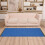 Navy Blue Bedroom Runner Rug 2 ft x 6 ft Non-Slip with 8