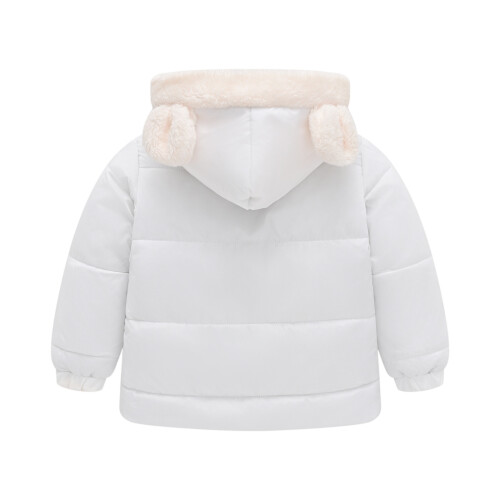Kids Hooded Puffer Jacket White Size 100 1