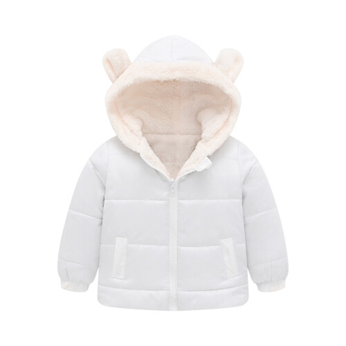 Kids Hooded Puffer Jacket White Size 100 2