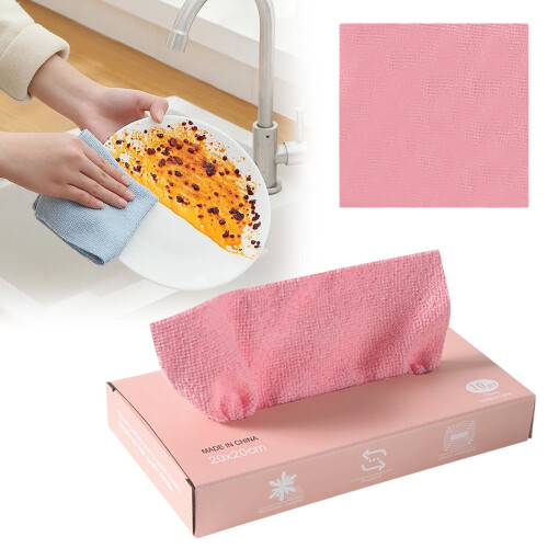 Kitchen Cloths Thickened Washable 10 Pack Pink 4.13x8.3x1.2