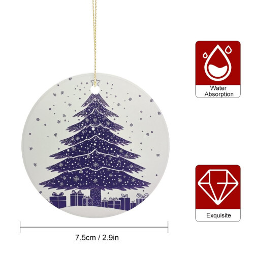 Purple Ceramic Christmas Tree Ornament 1