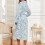 Women's Flannel Warm Robe Blue M 4
