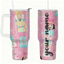 Pink Nutcracker Tumbler with Lid and Straw