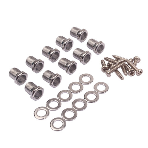 Guitar Tuning Peg Ferrule Set Silver 10 pcs
