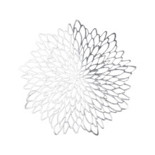 15 inch Round Vinyl Placemats Silver 4 Pack