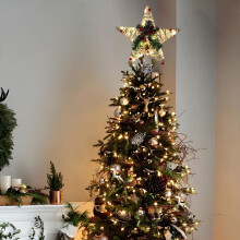 LED Wrought Iron Tree Top Star Decoration White 9.84x11.02