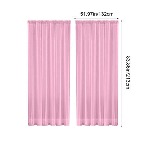 Translucent Voile Curtains 52x84 in Double Rod Pocket 1 1