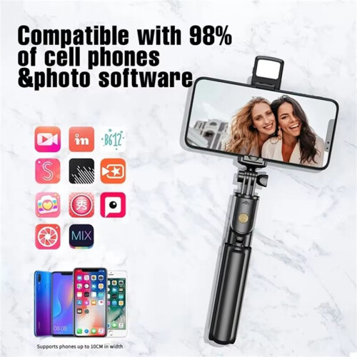 Perche à Selfie Sans Fil avec Trépied Extensible et Télécommande  pour Diffusion en Direct sur Mobile. 1