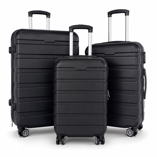Oypla Oypla 20", 24", 28" 3pc Hard Shell ABS Luggage Suitcase Set