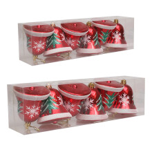 Gold Plastic Jingle Bells for Christmas Tree 6 pcs