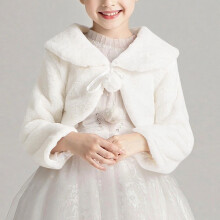 Girls Fluffy Fleece Cape Dress Warm Winter Outerwear