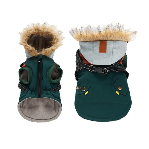 Winter Warm Dog Vest Harness with Reflective Strips Size D 1