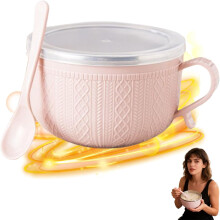25 oz Soup Mug with Lid and Handle, 3-Piece Set
