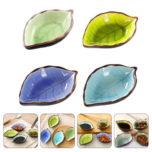 HEMOTON Leaf-Shaped Dipping Bowls Set of 4