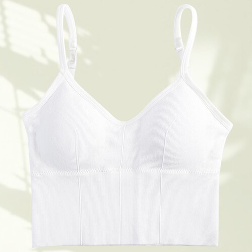 Wireless Seamless Sports Bra White