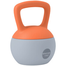 10KG Soft Kettlebell, Kettle Bell with Non-Slip Handle for Home Gym, Weight Lifting, Strength Training, Orange/Grey