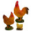 Resin Rooster Mini Figurine Assorted Colors 3 pcs 1