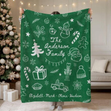 HELLOYOUNG Custom Christmas Blanket Soft Flannel Fleece