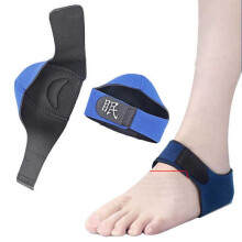 (Blue, One size fits all) Acupressure Arch Support Heel Pad Warm Anti-Crack Protector with Strap for Insomnia Relief