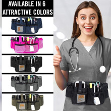 (Black) Medical Waist Pack Nurse Utility Bag Oxford Cloth Nurse Tool Pouch Large Capacity Portable