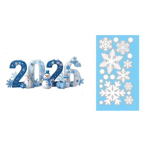 Christmas Window Clings Snowflake Light Blue Ice Design 1 1