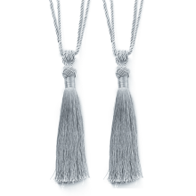 Curtain Tiebacks Handmade Rope with Tassel Grey 2 Pack