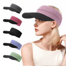 (blue, One Size) Summer Running Visor Hat Breathable Sun Protection Cool Sweatband Tennis Cap Outdoor Sports Sun Hat