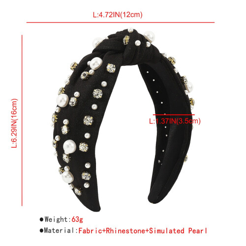 Rhinestone Knotted Headband for Women One Size 2