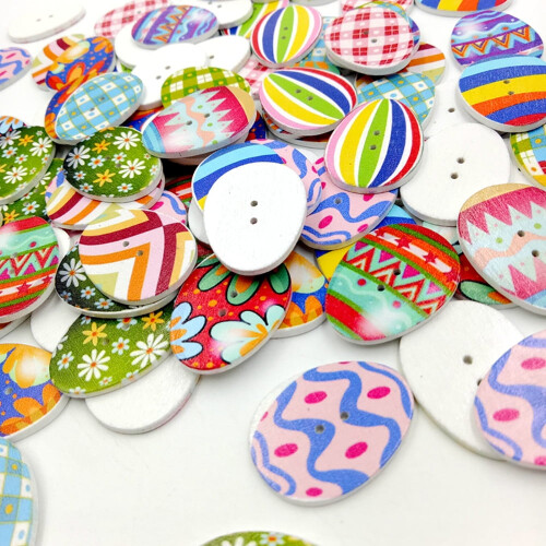 Wooden Easter Buttons 2-Hole 100 pcs 2