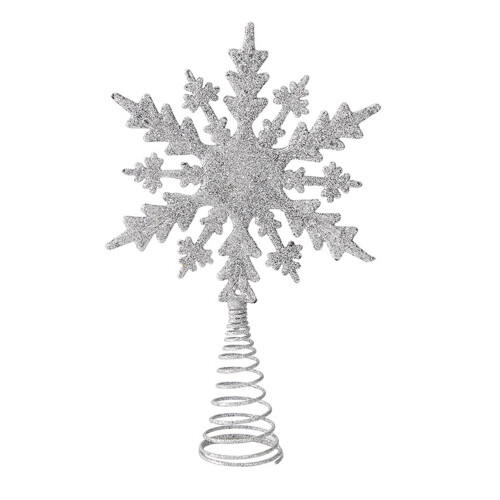 Snowflake Tree Topper Gold Red Glitter Iron Star 1pc 1