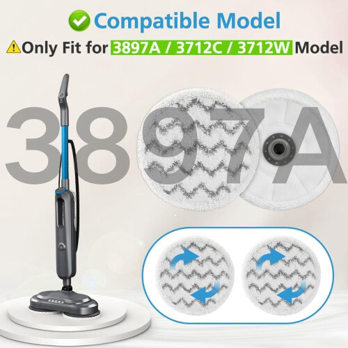 Rotating Steam Mop Pads for Bissell SpinWave 3897A 3712 1